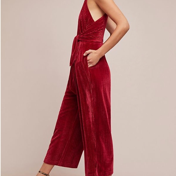 HP 🔥🎉Perfect for holiday! Evelyn Velvet Tie-Front Jumpsuit NWT size L - Picture 3 of 6